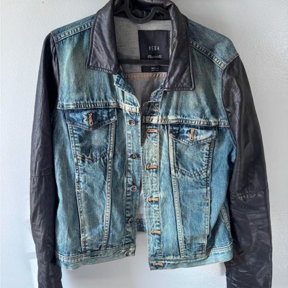 Madwell vintage denim buttery soft leather jacket